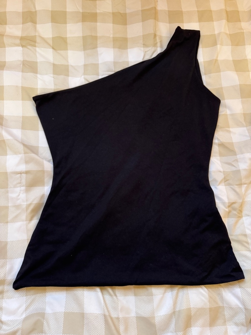 One-Shoulder Black Women's Tank Top